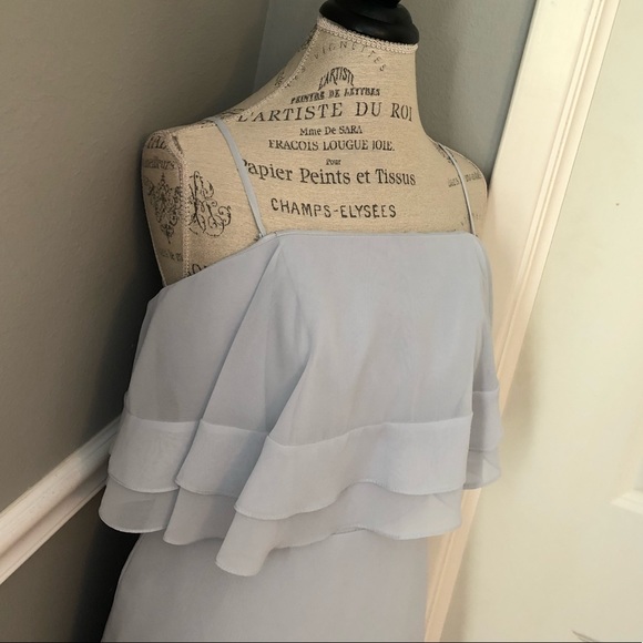 NEW SORELLA VITA SZ 12 ARTIC BLUE CHIFFON FORMAL EVENING GOWN - Picture 4 of 12